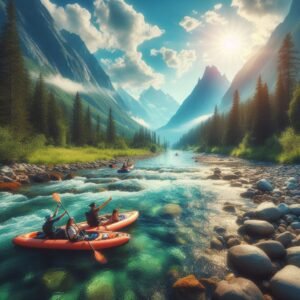 inflatable kayaks on mountain stream by outdoortechlab.com