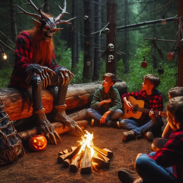 campfire fun, games, spooky Wendigo stories