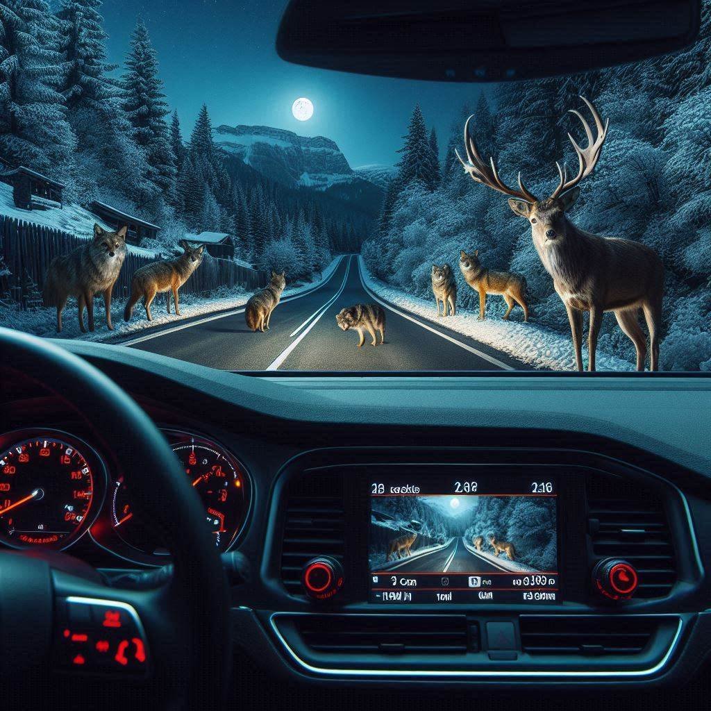2024 Amazon dash cams being used at night with wildlife in the road