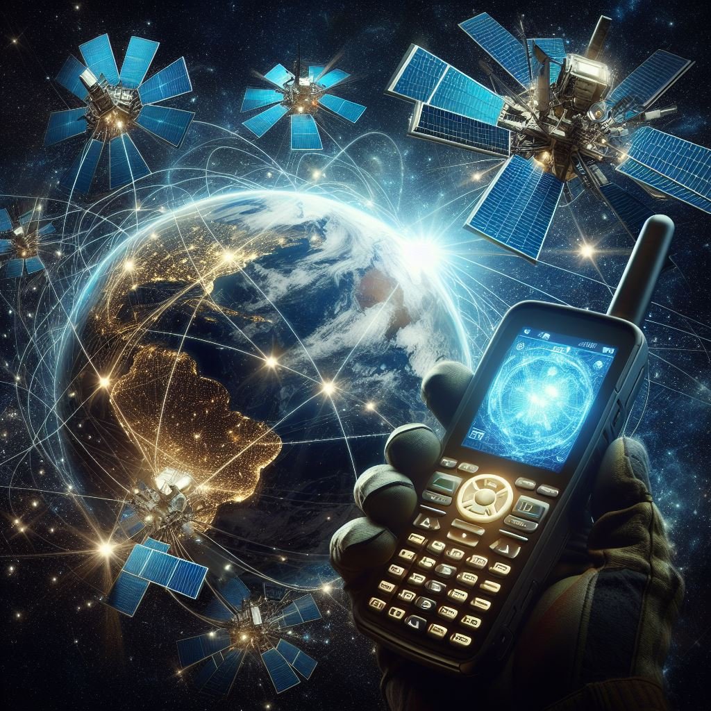 this image depicts how a satellite phone works in 2024