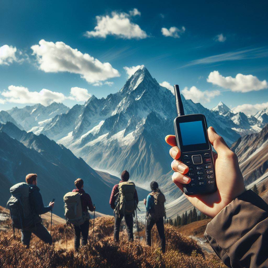 satellite phone global connectivity use in the mountains