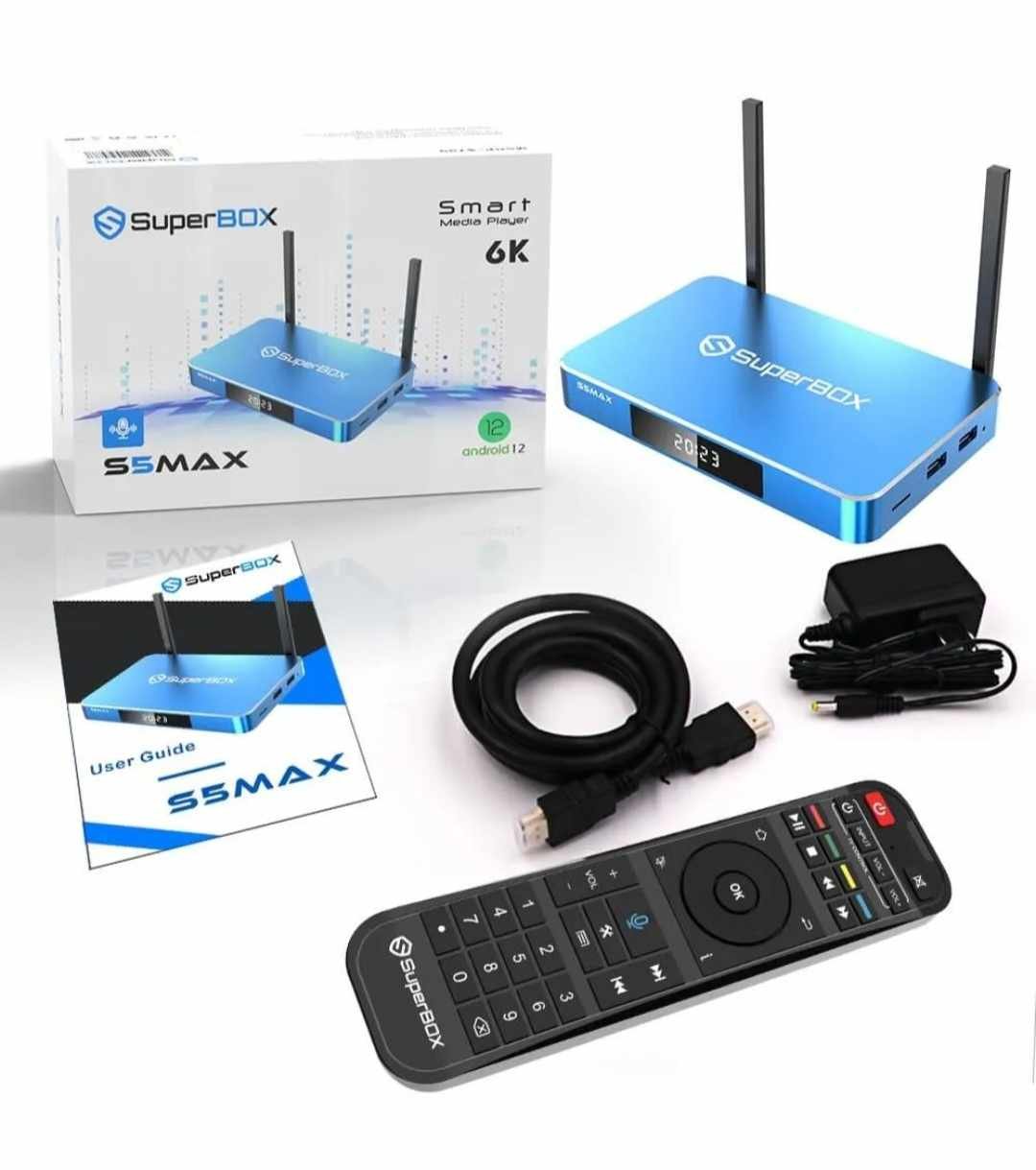 Superbox TV streaming box. This is the S5 Max model.