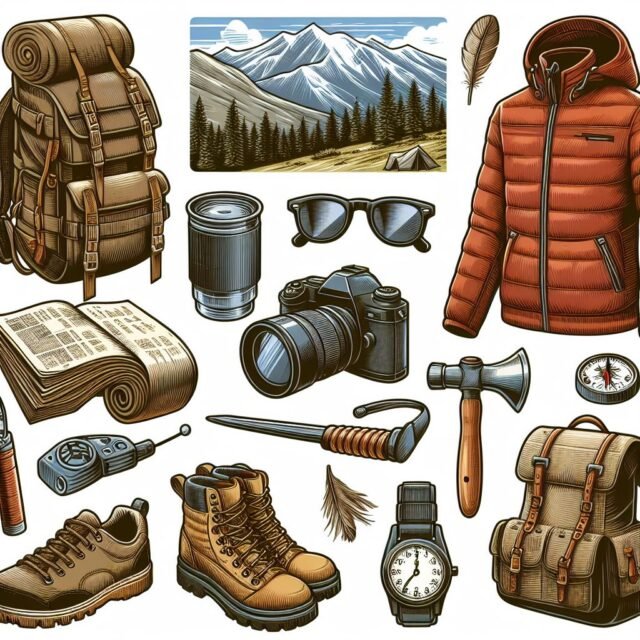 hiking apparel and gear laid out ready for the trails