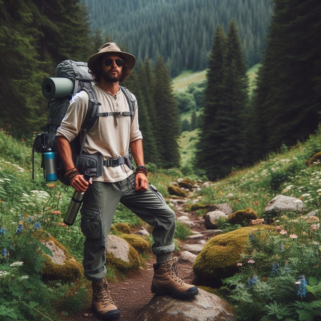 what to wear hiking tips and guide. A hiker wearing the proper gear on the trail