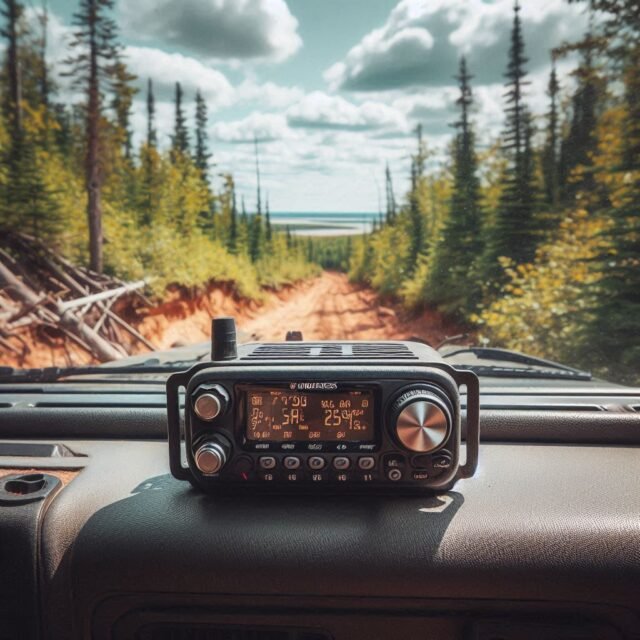 Off road Jeep Trails near lake Michigan with radio mounted