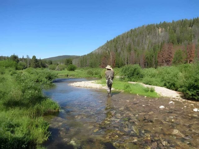 Fly fishing rod and reel combo being used on the Green River with Outdoor Tech Lab.