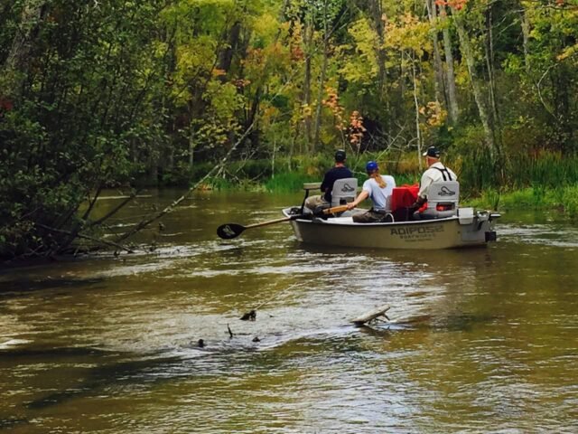 Pere Marquette river lodge float trip for king salmon.