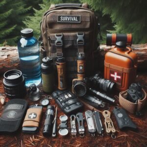 Survival prep products for any situation laid out and on display.