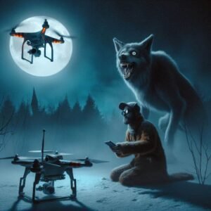 Hunting the dogman with a modern drone at night.