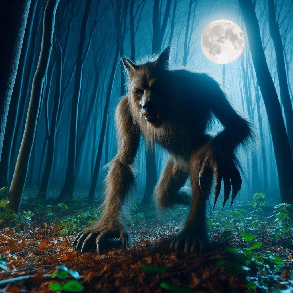 The Michigan Dogman in the moonlight by the Outdoor Tech Lab team.