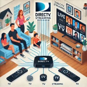 Directv streaming services displayed for an illustration test and review for outdoor tech lab.