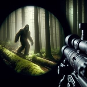 a bigfoot image with a scope in view