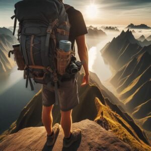 Amazing view of a mountain range on a multi-day hike