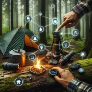 diagram showing some of the best smart outdoor gear in the woods